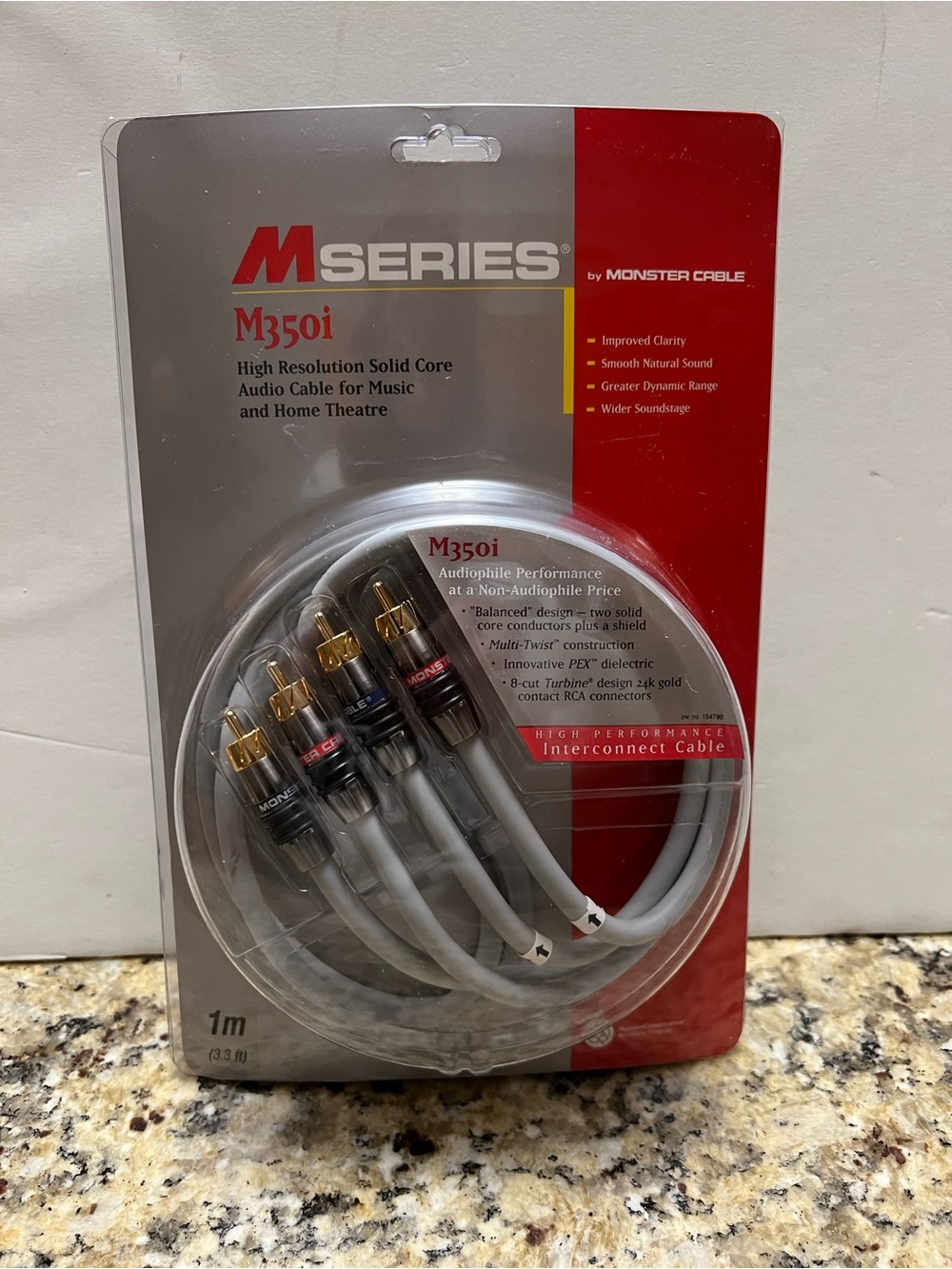 Monster M350i M-Series High Resolution Solid Core Audio Cable 1m (3.3 ft) NEW